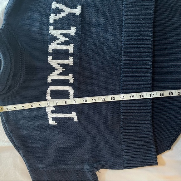 Tommy Jeans Logo Turtleneck Sweater Slouchy Navy Blue Urban Crop S/M READ GUC - Picture 10 of 14